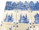 Large Lot Of 14 White And Blue Delft Tiles Some Klm Royal Dutch Airlines Coaster