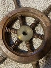 18 inch Antique Vintage Brass Wooden Ship Steering Wheel Nautical Wall Decor New