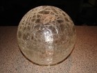 Vintage Art Deco Mcm Glass Light Lamp Shade Crackle Brain Design 3 1 2  Opening