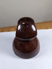 Brown Ceramic Saddle Back Insulator About 4 5  Tall