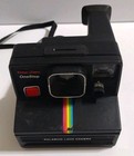 Vintage Polaroid One Step Time Zero Land Camera Black Rainbow Stripe Sx-70 Usa