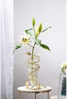 Classic Touch Glass Vase With Removable Gold Leaf Base 15  - Clear