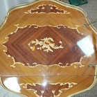 Italian Vintage Bar Cart Inlaid Marquetry  Hollywood Regency Tea Or Bar Cart