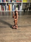 Vintage Hand-carved Oriental asian Wood Figure