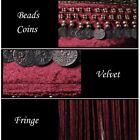 Women Belly Dance Costume Vintage Tribal Beads Coins Fringe Hip Scarf Belt Wrap
