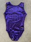 Girls Lil    Fox Size Child L Purple Sparkle Sleeveless Gymnastics Leotard