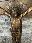 Vintage Curved Bronze Crucifix Casket Topper 15 75    X 9   