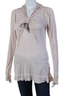 Lululemon Womens Long Sleeves Asymmetrical Pullover Hoodie Light Pink Size 4
