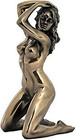 7 13 Inch Nude Female Statue With Hands On Hair  Bronze Color