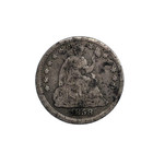 1858 Seated Liberty Half Dime U s  1 2 Dime Silver Coin