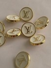10  Pcs  Lv Logo 16mm Stamped Golden Round Buttons 