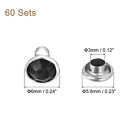 60 Sets Rhinestone Rivets  6mm Crystal Rivets Leather Rivets  Black