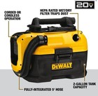 Dewalt Dcv581h 20v Max 2 Gal  Cordless Corded Wet Dry Vacuum New Sale 