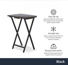 Foldable Tv Dinner Tray Table With Storage Rack  Set Of 4  Black 15  X 19  X 26 