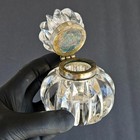 Antique Clear Crystal Glass Inkwell