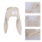 Rabbit Knit Hat Long Ear Hat Skullies Beanie Crochet Knitted Hat Winter Warm