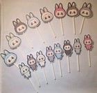 18 Labubu Inspired Cupcake Toppers 9 Full Body 9 Face Only -handmade Party Decor
