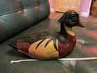 Vintage Ceramic Duck Decoy For Cabin Decor Handpainted 13 Inches Long