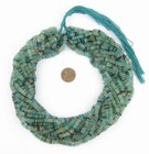 Roman Glass Saucer Heishi Beads 4mm Afghanistan Blue 16 Inch Strand