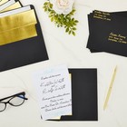 50-pack Black A7 Gold Foil Lined Greeting Banquets Invitation Envelopes