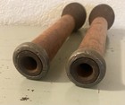 Set Of 2 Antique Wooden Textile Mill Bobbin Spools Circa Late 1800s 1900s