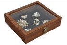 Mooca Tempered-glass Top Small Wooden Jewelry Display Case With Removable Black