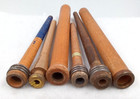 Textile Mill Wood Spools Primitive Spindles Industrial Bobbins Yarn Set Of 6