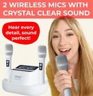 Pyle Karaoke Wireless Microphone Set Uhf 2x100 Channel Rechargeable
