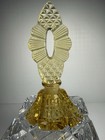Antique Citrine Yellow Cut Glass Made In Czechoslovakia Perfume Bottle