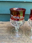 Vintage 1st National Bank River Falls Wisconsin 1904 - 1974 Ruby Goblet Lot Of 6