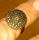 Vintage Antique Sterling Silver Circle Marcasite Ring Size 7 1 2 Early 1900 s