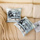 Happy Camping Throw Pillow Covers 16x16 Set Of 2 Camper Cushion Covers For Sofa