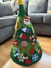 Rare 36inch Collapsible Felt Christmas Tree W 20  Hangable Ornaments Soft Kids