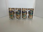 Set Of 4 Georges Briard 22k Gold Hot Air Balloon High Ball Glasses vintage Rare