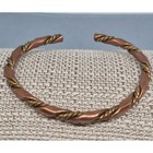 Vintage Twisted Cuff Bracelet  Copper Brass Mixed Metal Boho Rustic