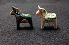 Vintage 1  Dala Horse Akta Dalahemslojd Swedish Hand Painted White And Blue