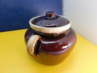 Vintage Mccoy 1242   Bean Pot W  Lid  Usa  Ovenproof   Brown Glaze