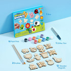 Wooden Magnet Painting Kit For Kids Ages 3-8  Arts And Crafts Set With Paint