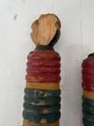 Vintage Victorian Turned Wooden Croquet Stakes Pair Lawn Game Pieces Huge