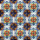 C260- Mexican Handmade Talavera Clay Tile Folk Art 4x4   Handpainted