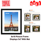 8x10  Picture Frame  Displays 5x7 With Mat Or 8x10 Without  Tabletop Or Wall Use