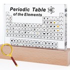 Periodic Table With Real Element Samples  83 Elements  Wooden Stand   Magnifier