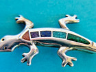 Carolyn Pollack Relios Sterling Silver Lizard Gecko Brooch W  Multi Stone Inlay
