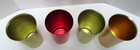 4 Vintage Aluminum 10 Ounce Glasses Tumblers By Sunburst