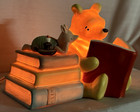 Vintage Disney Classic Winnie Pooh Piglet Book Reading Night Light Nursery Lamp