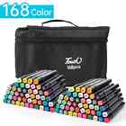 168 Colors Dual Brush Alcohol Markers Dual Tip Pens For Artist Kids Adults K6r3