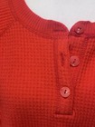 Old Navy Red Solid Waffle-knit Henley Crew Neck Sweater Long Sleeve Women Xl