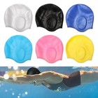 Silicone Swim Cap 3d Ear Protection Waterproof Pool Hat Unisex Men Women Adult