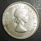 1958 Canada 25 Cents Unc Silver Coin Elizabeth Ii   Caribou Km 52