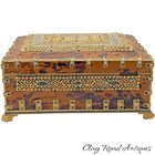 Antique Anglo Indian  Carved Sewing Box 19th Faux Tortoiseshell Inlay   Jewelry